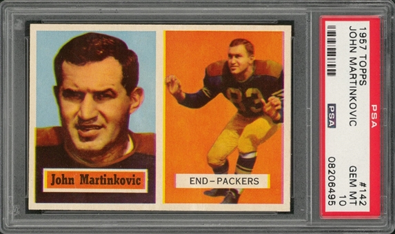 1957 Topps Football #142 John Martinkovic – PSA GEM MT 10 "1 of 1!"